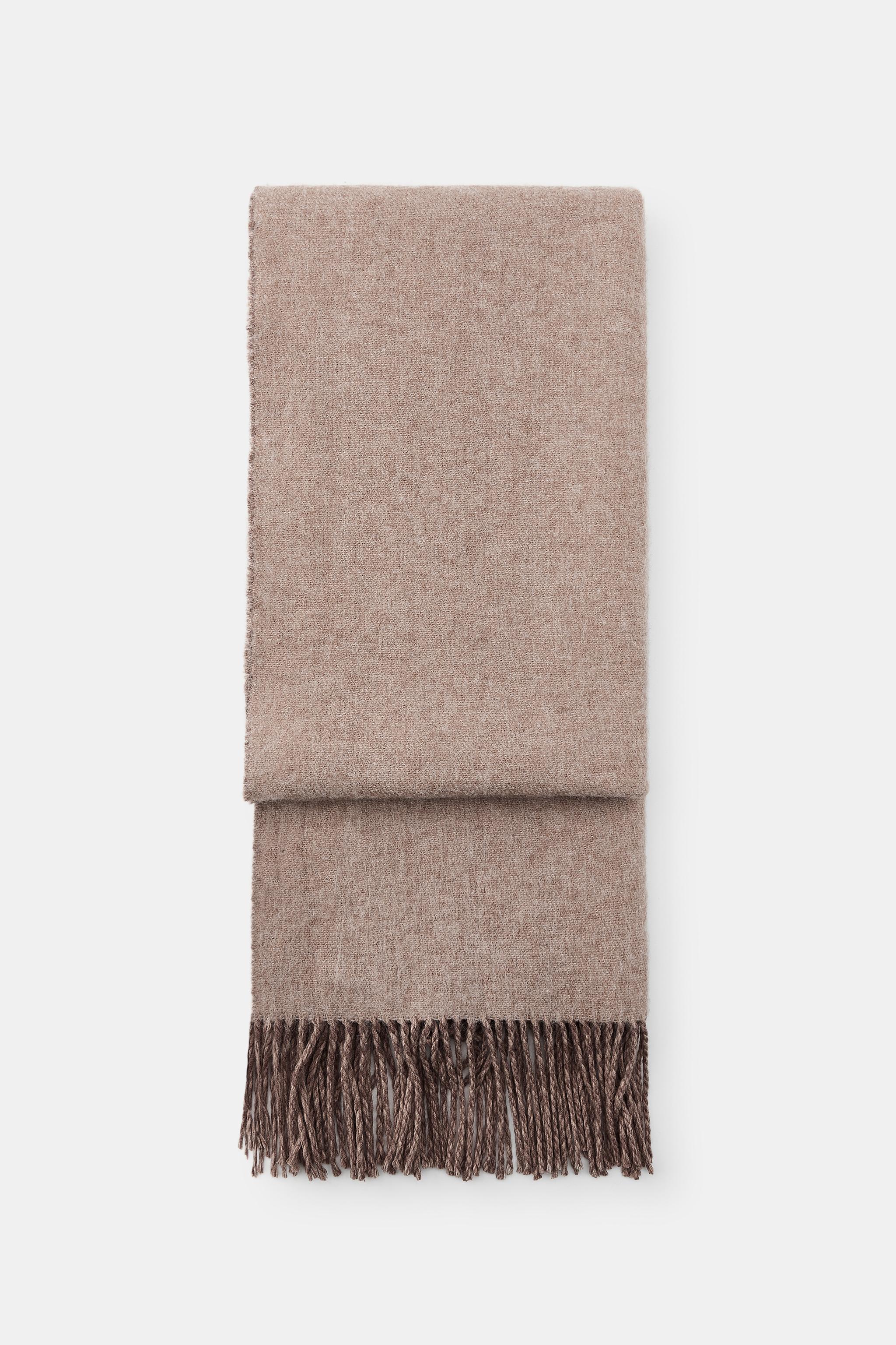 DOUBLE-FACED SOFT FRINGED SCARF